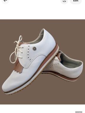 FootJoy FJ Sport Retro Women’s Golf Shoes | 8.5M | White/Pink Rose Gold